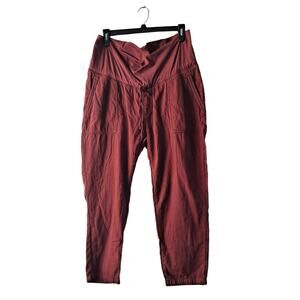 Old Navy Womens Dark Rust Relaxed Cropped Pants W Tummy Panel & Drawstrings - XL